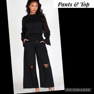 HP!! Black Two Piece Pants & Top